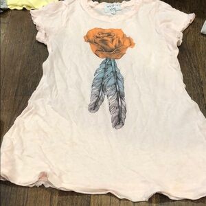 Wildfox rose feather distressed shirt  🌹 🪶 10